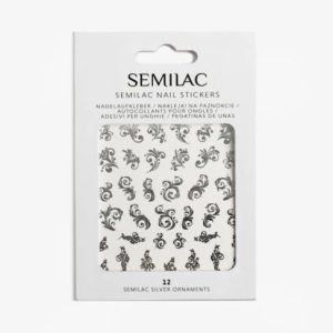 12 Semilac nagu uzlīmes Silver Ornaments