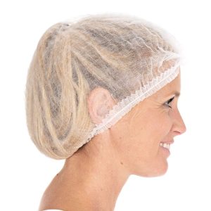 Gofrētas cepurītes Balta krāsa 100gab./iep.