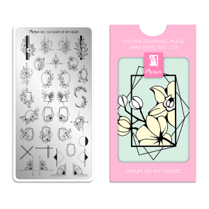 Moyra MINI Shape of my heart Nr.124 nagu dizaina apzīmogošanas (stempinga) plāksne