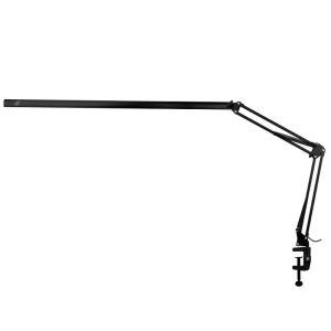 Pieskrūvējama pie galda LED lampa, melna krāsa, ar stiprinājumu