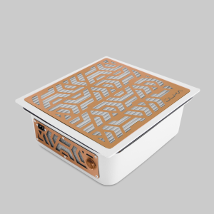 ULKA Iebūvējams putekļu savācējs BUILD-IN PREMIUM Baltā krāsā ar Rozā Zelta resti