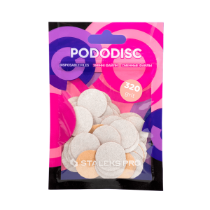 STALEKS Maināmi faili pedikīra diskam M 320 grit (50 gb.,baltā krāsa)[PDF-20-320W]