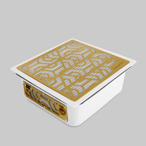 ULKA Iebūvējams putekļu savācējs BUILD-IN PREMIUM Baltā krāsā ar Zelta resti