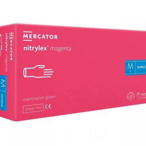 Nitrylex PF Vienreizlietojamie nitrila cimdi, bez pūdera M Purpursarkanā, 100 gab. (Polija)