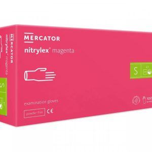 Nitrylex PF Vienreizlietojamie nitrila cimdi, bez pūdera S Purpursarkanā, 100 gab. (Polija)