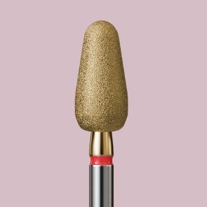 IQ NAILS Dimanta frēze 060 sarkana ar zelta ZRN pārklājumu [260.514.060_ZRN]