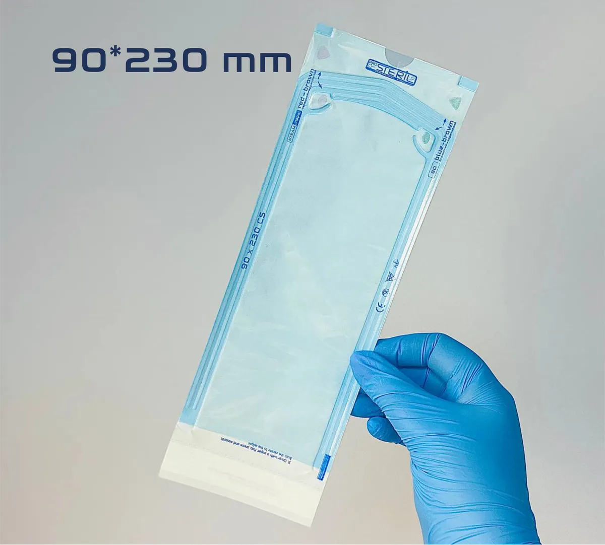 ProSteril Autoklāva sterilizācijas maisiņi 90x230mm caurspīdīgi ar indikatoru 200gab.