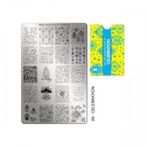 Moyra Celebration Nr.09 nagu dizaina apzīmogošanas (stempinga) plāksne