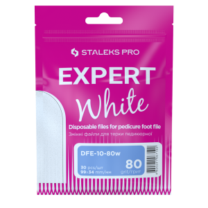 STALEKS Maināmie faili pedikīra vīlei EXPERT,balts [DFE-10-80W]