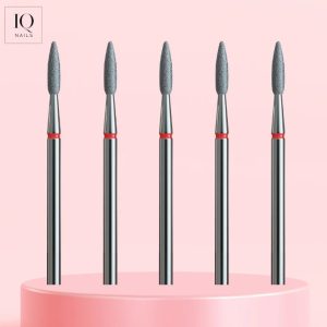 IQ NAILS 5-dimanta Liesma sarkana 021 uzgaļu komplekts (ar noapaļotu galu) [IQN PACKIET 8]