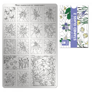 Moyra Stained Glass 2 Nr.122 nagu dizaina apzīmogošanas (stempinga) plāksne