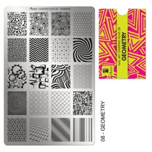 Moyra Geometry Nr.08 nagu dizaina apzīmogošanas (stempinga) plāksne