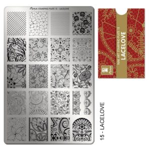 Moyra Lacelove Nr.15 nagu dizaina apzīmogošanas (stempinga) plāksne