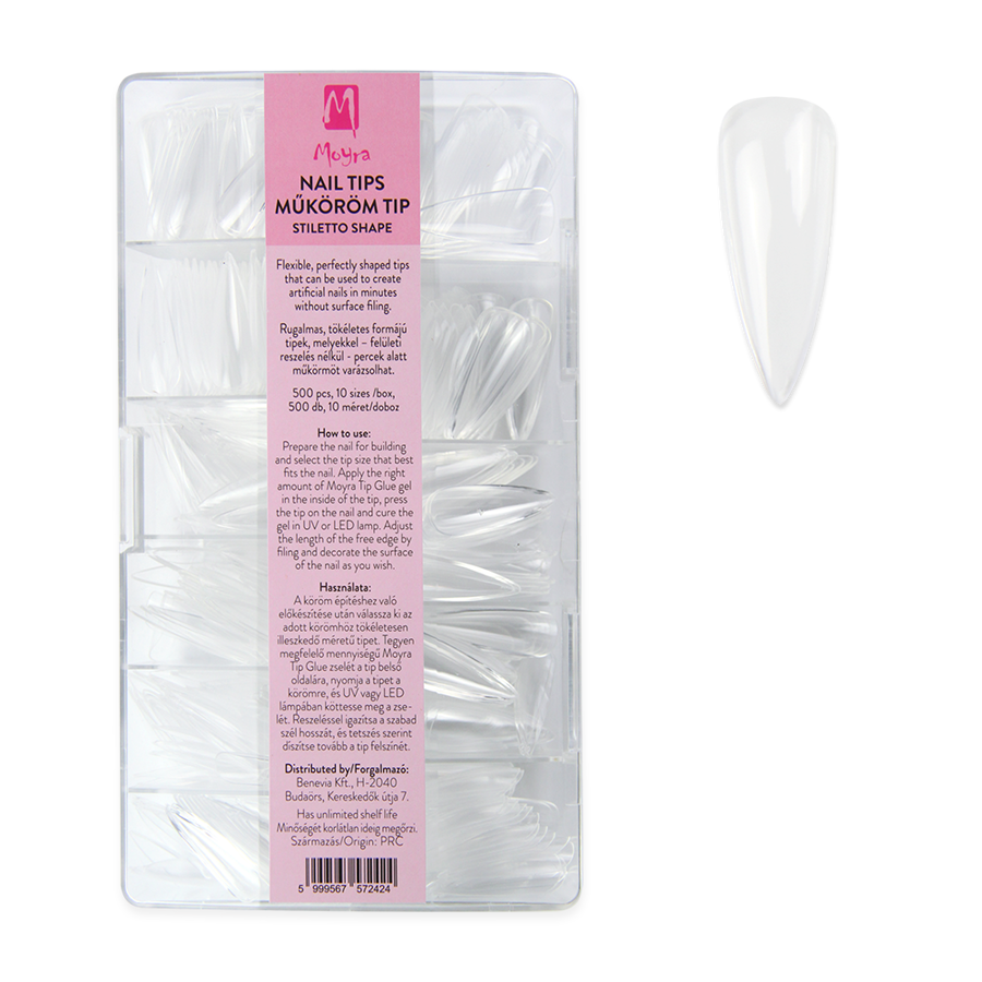 MOYRA Gēla tipsi - Stiletto, 500gb.