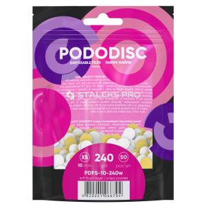 STALEKS Maināmi faili uz mīksta pamatā pedikīra diskam XS 240 grit, balts (50 gb.)[PDFS-10-240W]