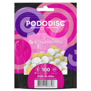 STALEKS Maināmi faili uz mīksta pamatā pedikīra diskam S 100 grit, balts (50 gb.)[PDFS-15-100W]