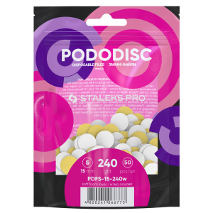 STALEKS Maināmi faili uz mīksta pamatā pedikīra diskam S 240 grit, balts (50 gb.)[PDFS-15-240W]