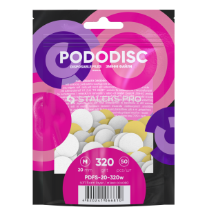STALEKS Maināmi faili uz mīksta pamatā pedikīra diskam, balts M 320 grit (50 gb.)[PDFS-20-320W]