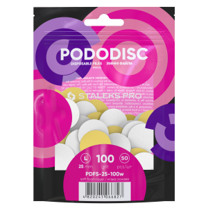 STALEKS Maināmi faili uz mīksta pamatā pedikīra diskam L 100 grit, balts (50 gb.)[PDFS-25-100W]