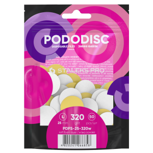 STALEKS Maināmi faili uz mīksta pamatā pedikīra diskam, balts L 320 grit (50 gb.)[PDFS-25-320W]