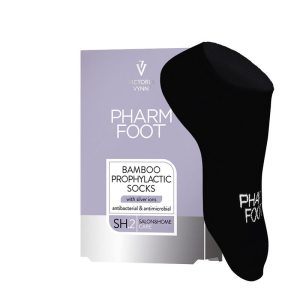 PHARM FOOT BAMBOO PROFILAKTISKĀS ZEĶES ar sudraba joniem, melnas (35-38)