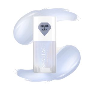 Semilac Top and nail polish 2in1 BLUE HOLO GLAZED 7ml