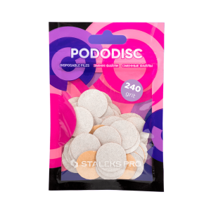 STALEKS Maināmi faili pedikīra diskam M 240 grit (50 gb.,baltā krāsa)[PDF-20-240W]