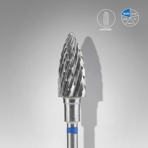 STALEKS Karbīda frēze čiekurs noņemšanai zila, diametrs 6 mm / darba daļa 14 mm [FT110B060/14]