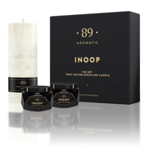 AROMATIC 89 Dāvanu komplekts (Ķermeņa skrubis, sviests, svece), Inoop