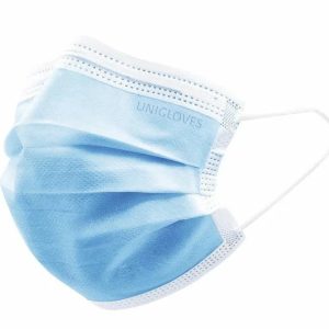 UNIGLOVES Medicīniskā sejas maska ar gumiju PROFIL PLUS SMALL BLUE 3-slāņi, 50 gab.