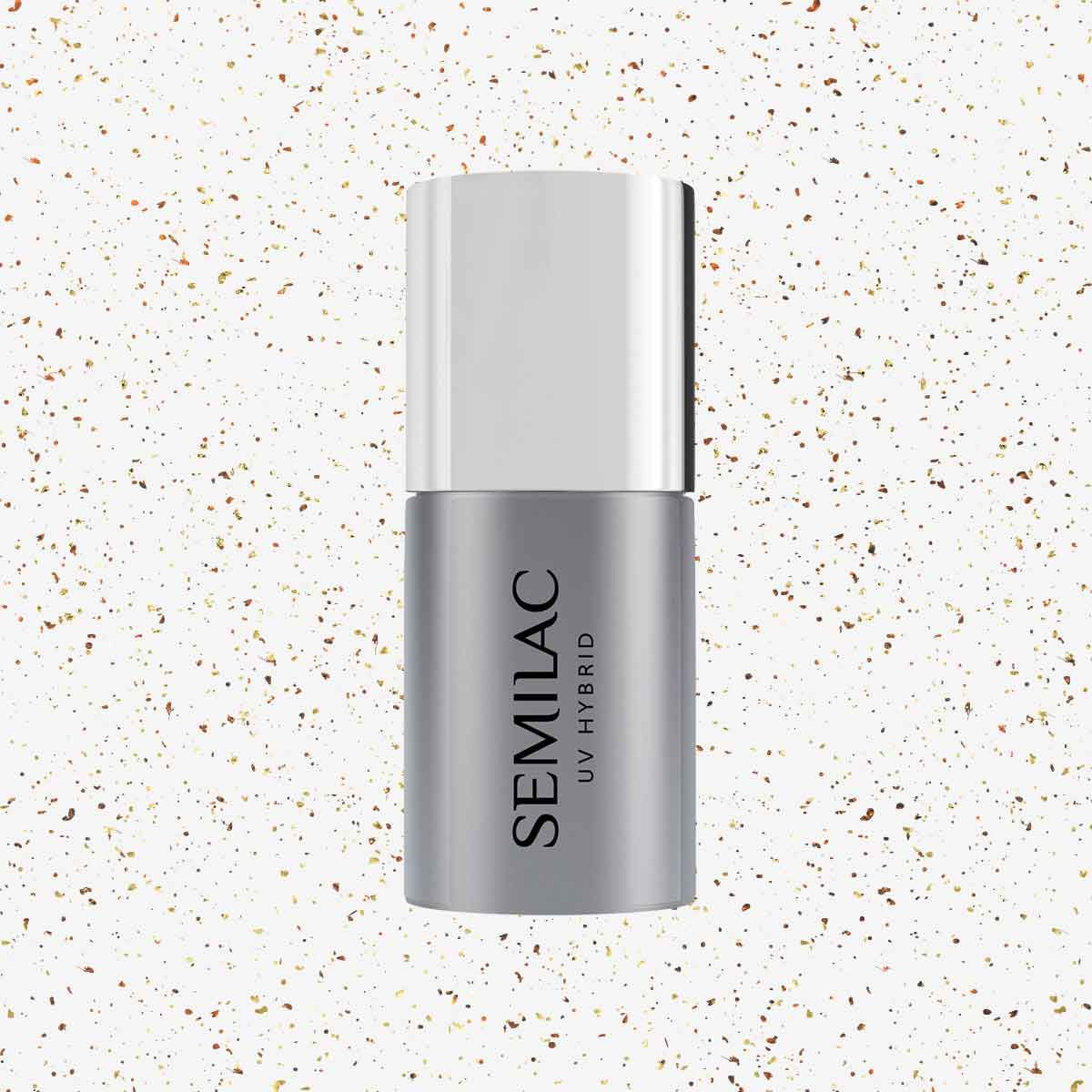 Semilac Top No Wipe Blinking Cooper & Gold Flakes T13 7ml