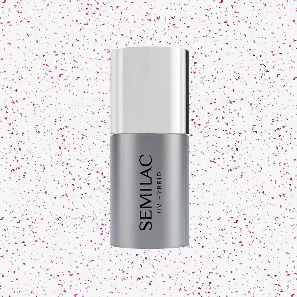 Semilac Top No Wipe Blinking Violet & Rose Flakes T14 7ml