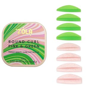ZOLA Silikona formas laminēšanai Round Curl Pink and Green
